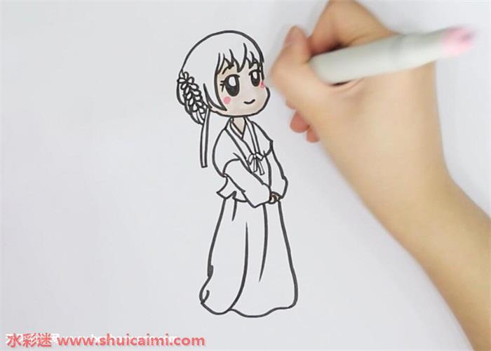 汉服小孩怎么画 汉服小孩简笔画简单又漂亮彩色