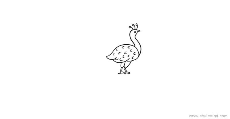 孔雀儿童画怎么画 孔雀简笔画顺序