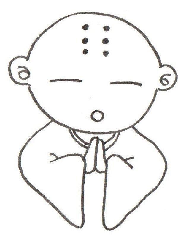 卡通人物小和尚的简笔画怎么画 卡通人物小和尚的简笔画步骤