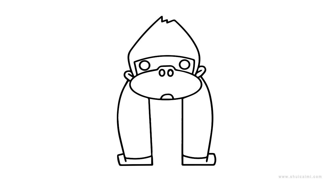 儿童简笔画猩猩的详细教程大全