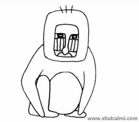 狒狒儿童简笔画