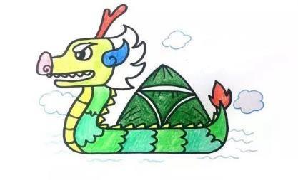 端午节龙舟简笔画 端午节龙舟简笔画彩色