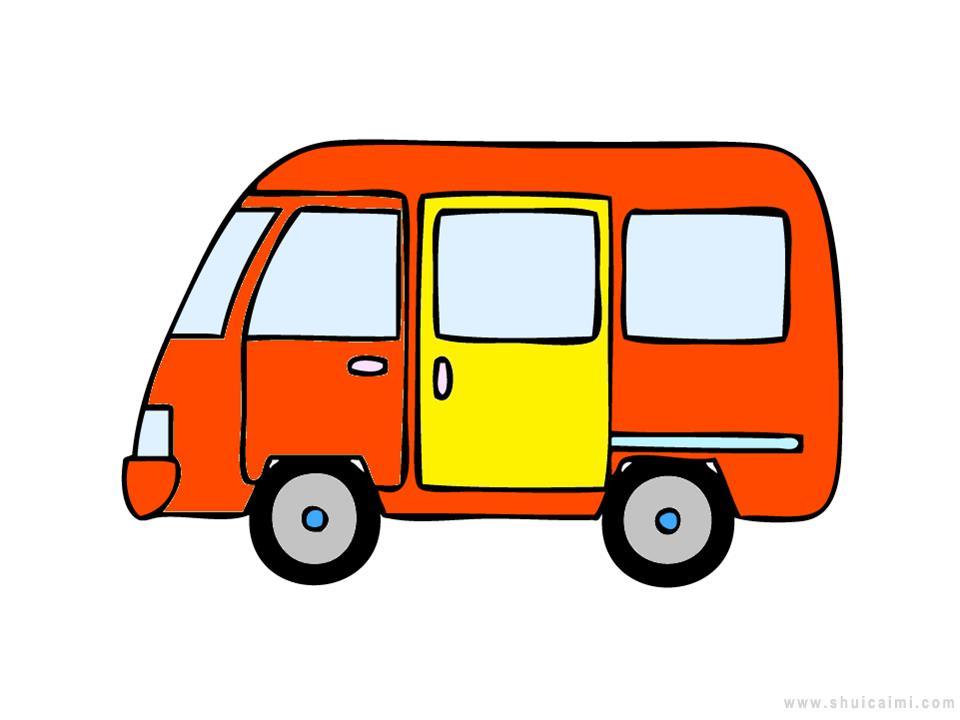 面包车简笔画怎么画 面包车简笔画图片