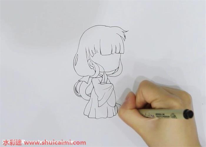 犬夜叉桔梗怎么画 犬夜叉桔梗简笔画步骤图