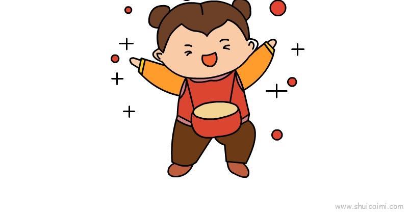 欢度春节手抄报儿童画怎么画 欢度春节手抄报简笔画图片