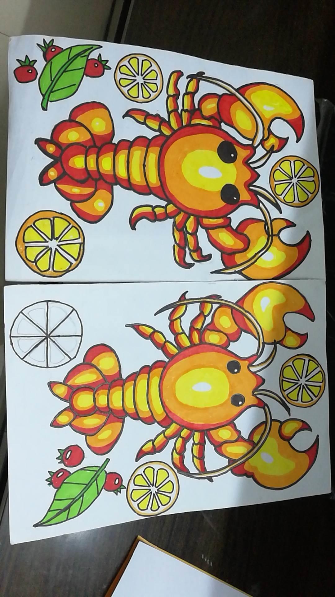 大虾简笔画 大虾简笔画彩色