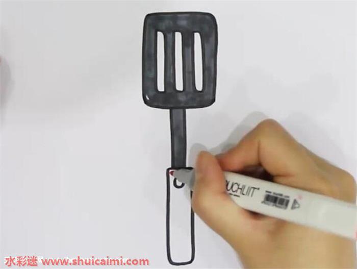 锅铲怎么画 锅铲简笔画简单好看带颜色