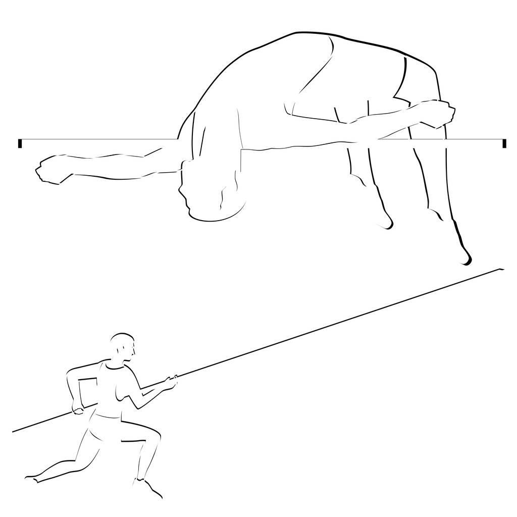 跳高简笔画 跳高简笔画火柴人