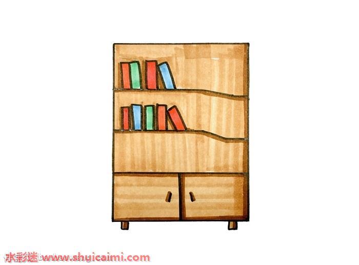 书架好看怎么画 书架简笔画简单易画彩色