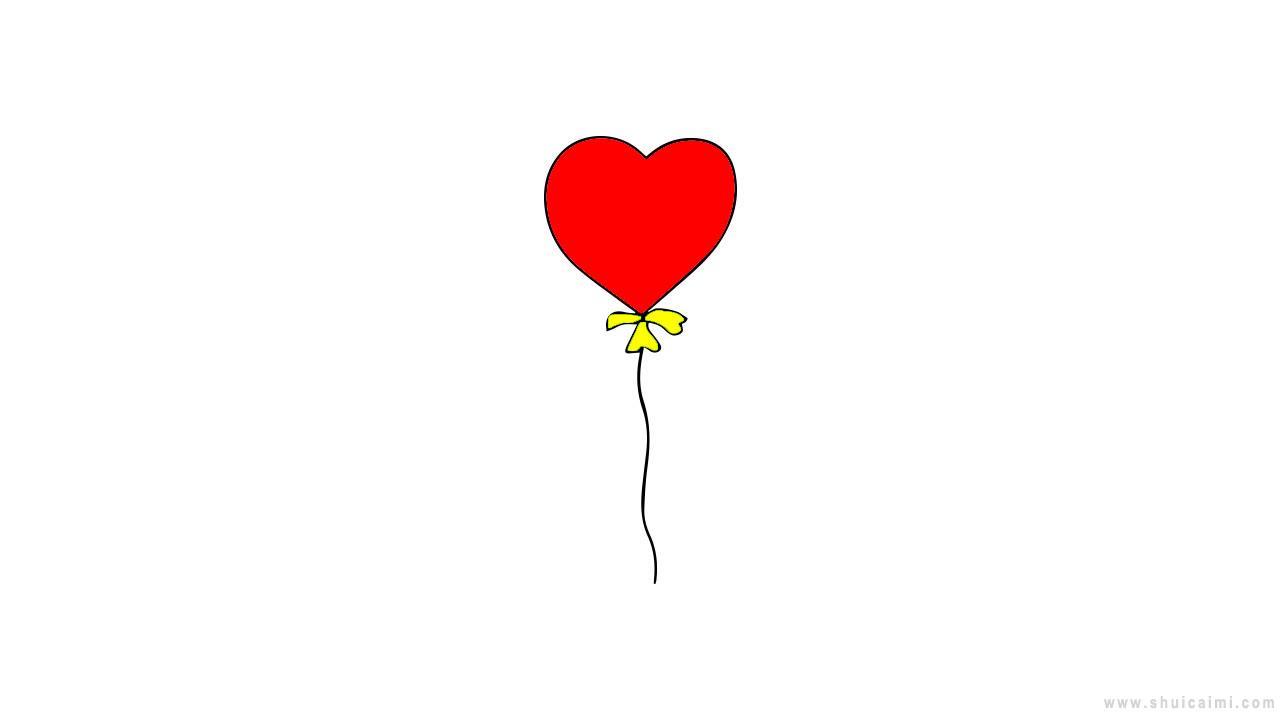 爱心气球简笔画怎么画 爱心气球简笔画图片大全