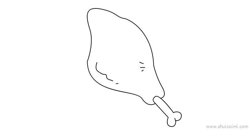 鸡腿儿童画怎么画 鸡腿简笔画简单又好看