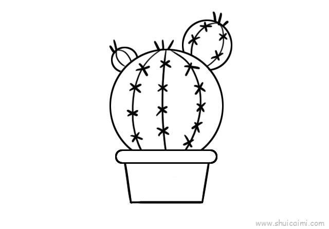 仙人球儿童画怎么画 仙人球简笔画好看