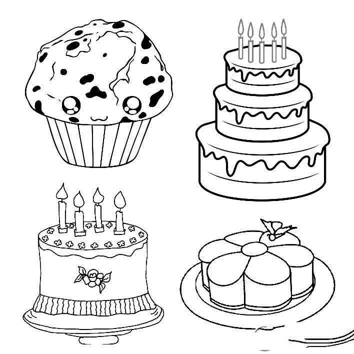 蛋糕图片简笔画 蛋糕图片简笔画涂色