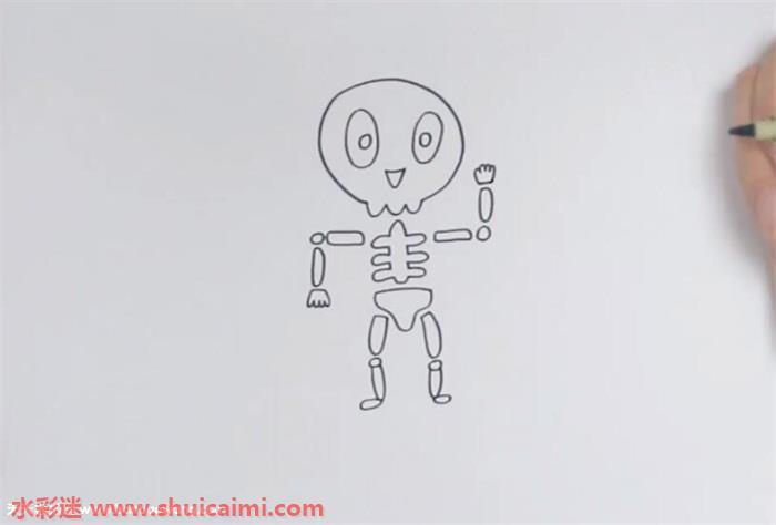 万圣节骨头人怎么画 万圣节骨头人简笔画简单彩色