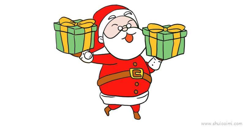 圣诞老人送礼物儿童画怎么画 圣诞老人送礼物简笔画顺序