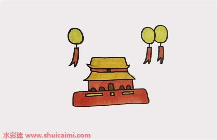 北京天安门怎么画 北京天安门简笔画简单易画彩色
