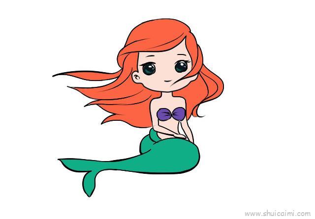 爱丽儿公主儿童画怎么画 爱丽儿公主简笔画步骤