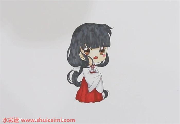 犬夜叉桔梗怎么画 犬夜叉桔梗简笔画步骤图