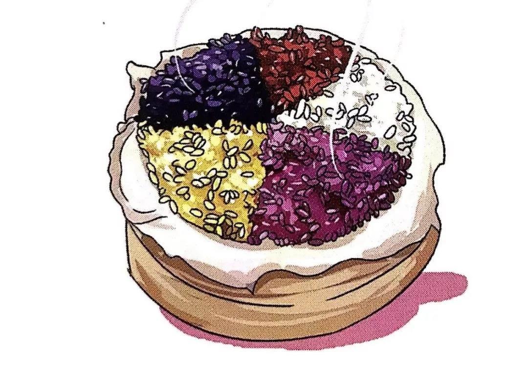 五色糯米饭简笔画 五色糯米饭简笔画卡通
