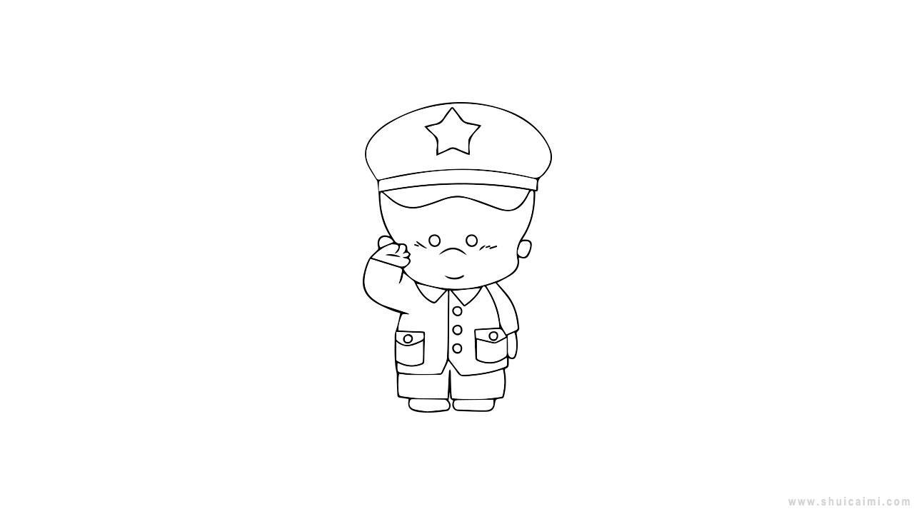 小军人简笔画怎么画 小军人简笔画好看