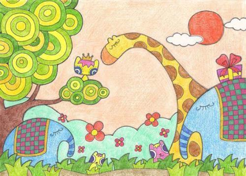 动物简笔画图片大全带颜色 卡通动物简笔画图片大全带颜色