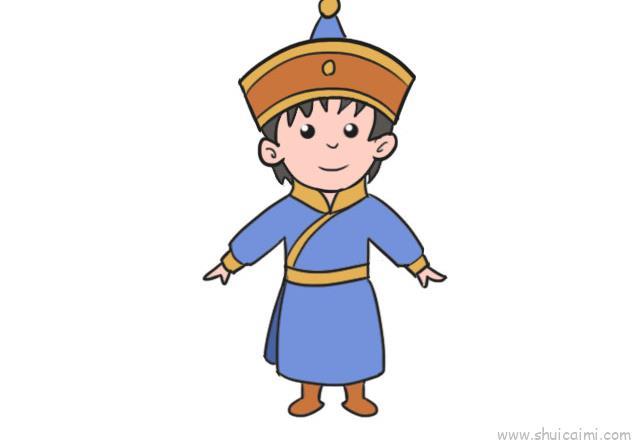 蒙古族服饰男儿童画怎么画 蒙古族服饰男简笔画简单又好看