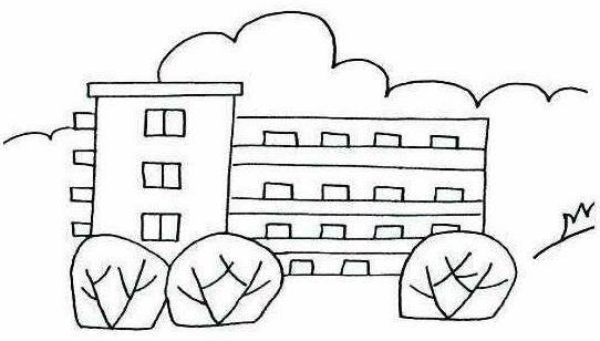 我的学校简笔画 我的学校简笔画四年级