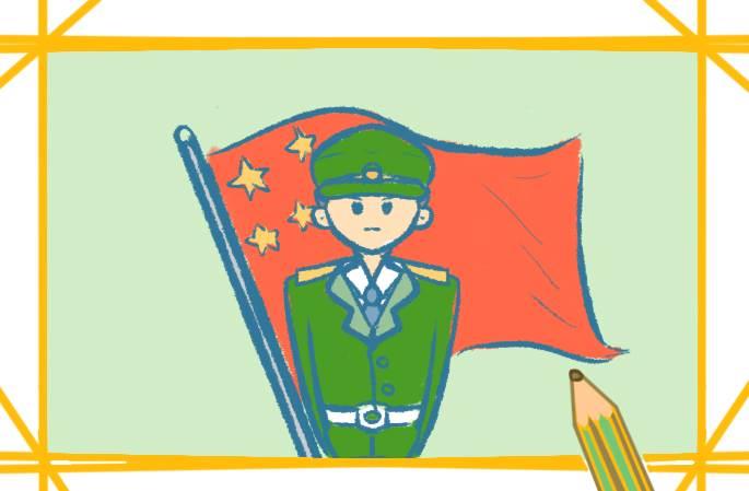 军人简笔画 解放军战士简笔画