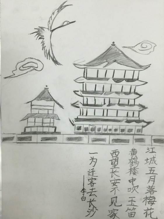 黄鹤楼简笔画 黄鹤楼简笔画小学生