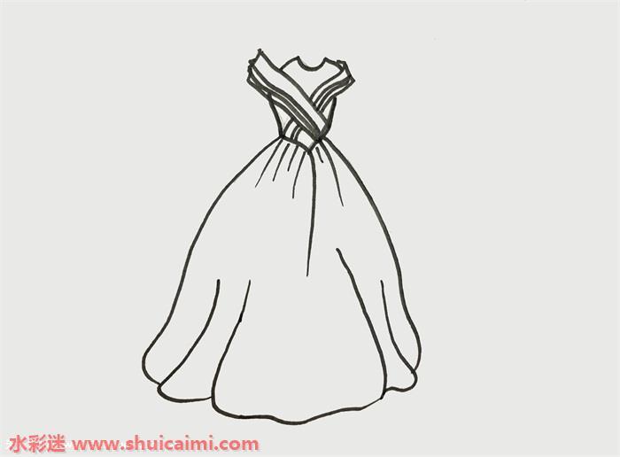 芭比公主裙怎么画 芭比公主裙简笔画步骤图