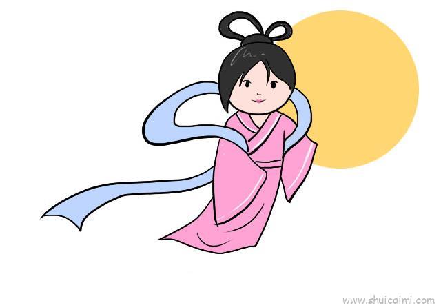 嫦娥奔月儿童画怎么画 嫦娥奔月简笔画图片