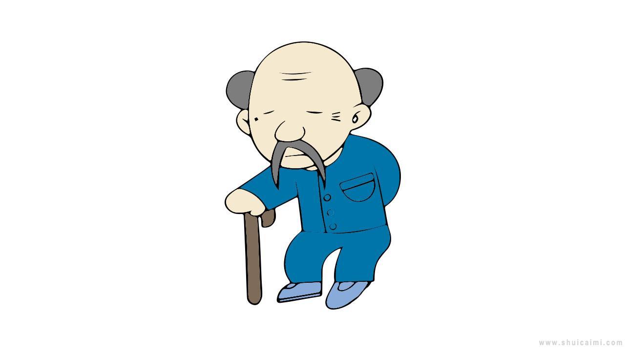 拄拐杖老人简笔画怎么画 拄拐杖老人简笔画画法