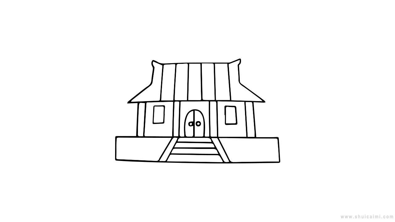 古代房子简笔画怎么画 古代房子简笔画图片大全