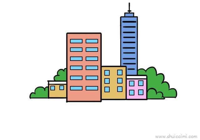 高楼大厦儿童画怎么画 高楼大厦简笔画画法