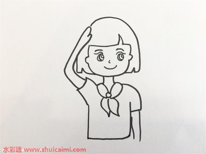 敬礼怎么画 敬礼简笔画步骤