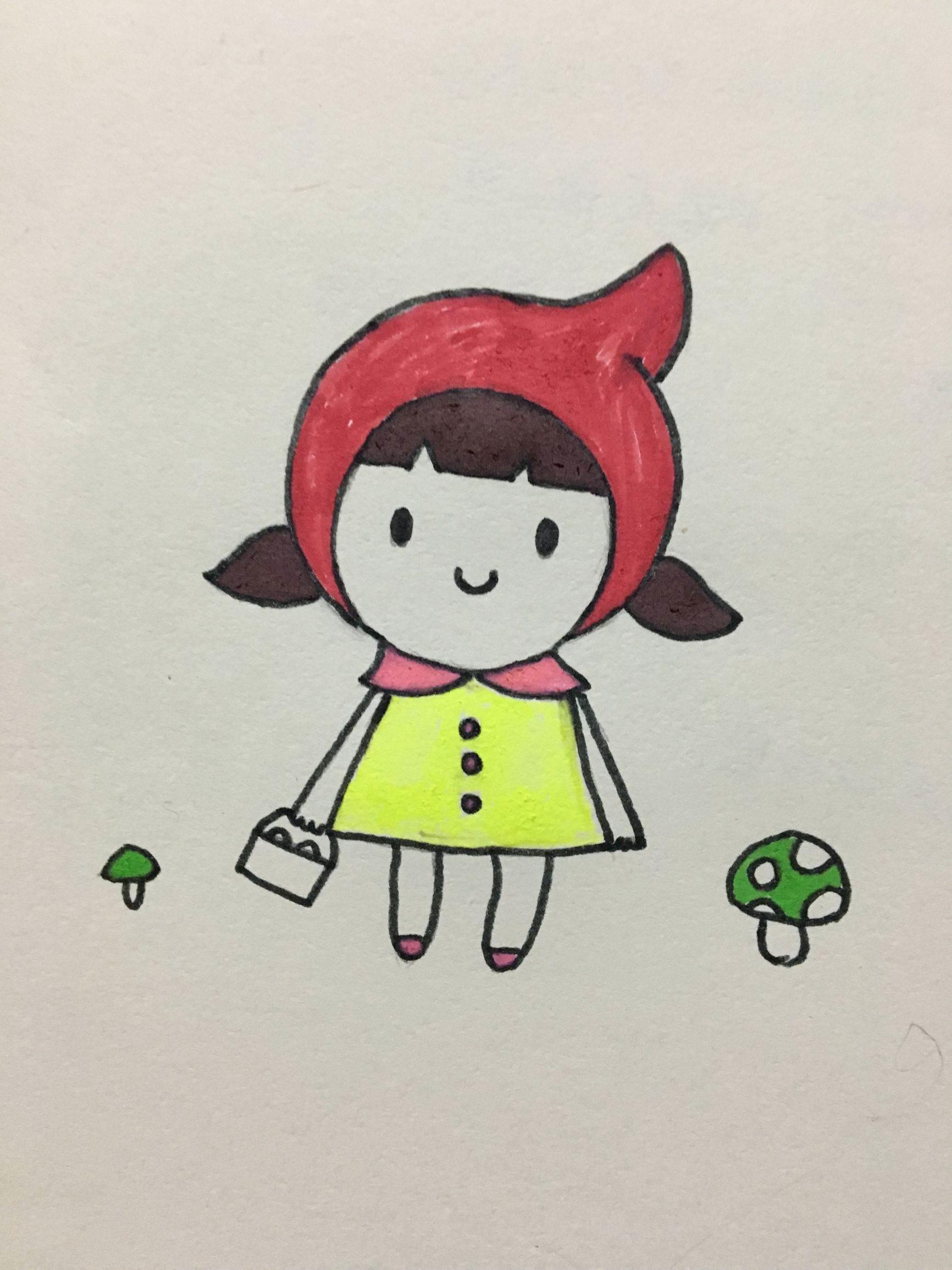 小红帽简笔画 小红帽简笔画故事图片