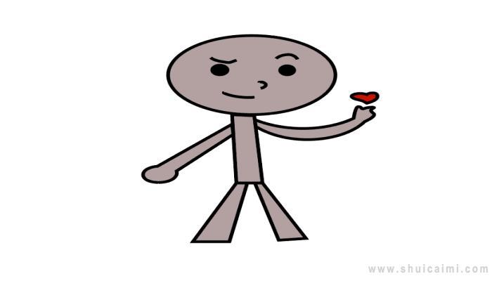 火柴人比心简笔画怎么画 火柴人比心简笔画步骤