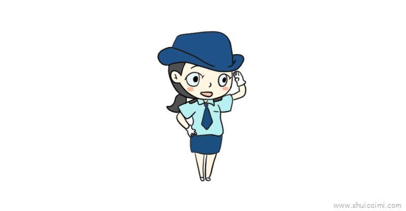 警察儿童画怎么画 警察简笔画步骤