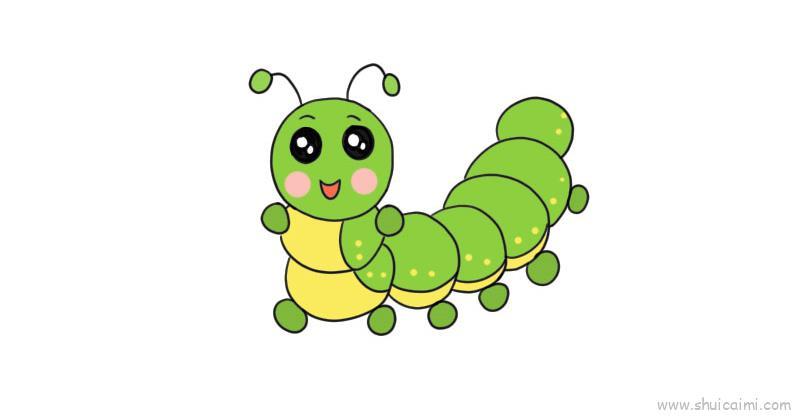 可爱毛毛虫儿童画怎么画 可爱毛毛虫简笔画好看