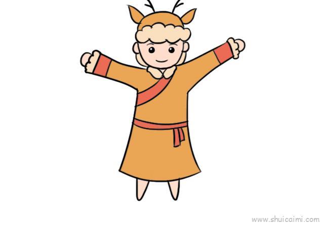 鄂伦春族服饰儿童画怎么画 鄂伦春族服饰简笔画图片