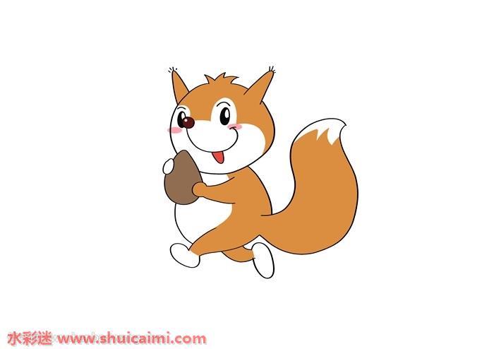 小松鼠怎么画 小松鼠简笔画图片彩色