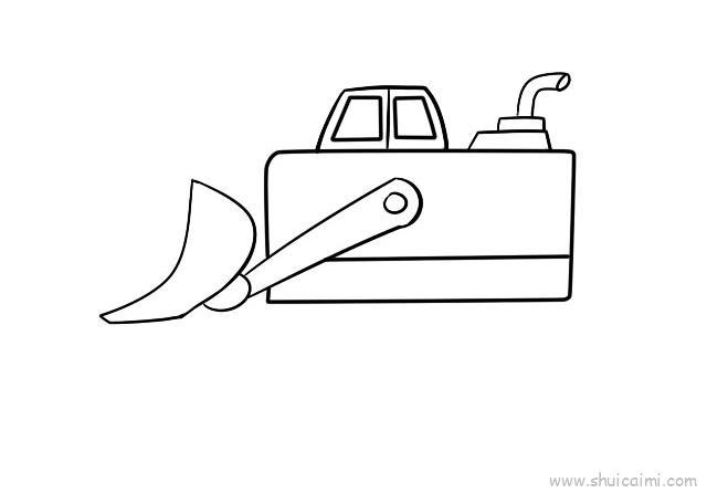 推土机儿童画怎么画 推土机简笔画简单