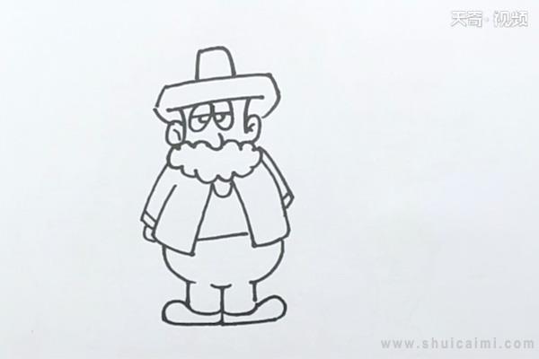带草帽老爷爷简笔画怎么画 带草帽老爷爷简笔画简单