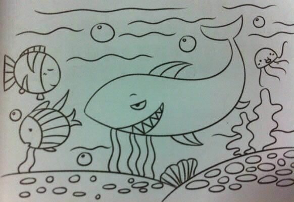 海洋世界简笔画 海洋世界简笔画带颜色