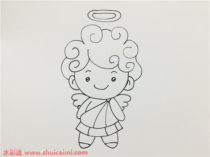 天使怎么画 天使简笔画图片大全带颜色