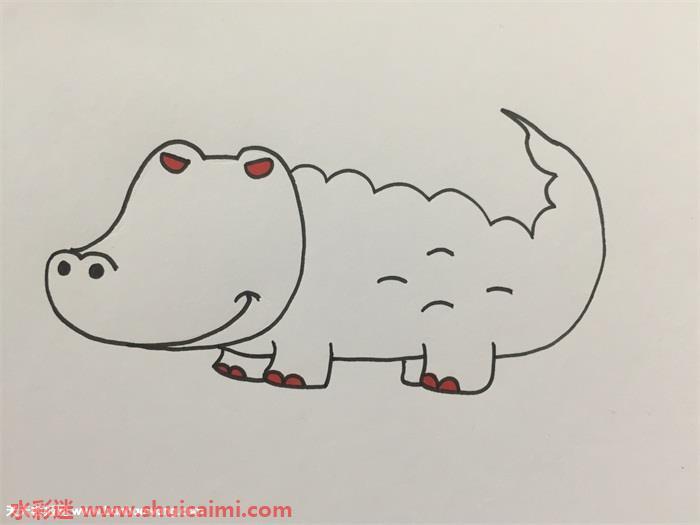 鳄鱼怎么画 鳄鱼简笔画彩色