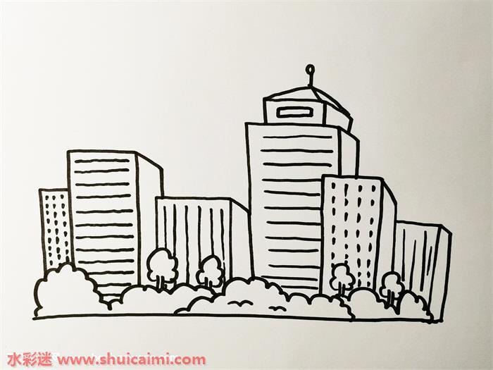 城市楼房带颜色怎么画 城市楼房简笔画画法