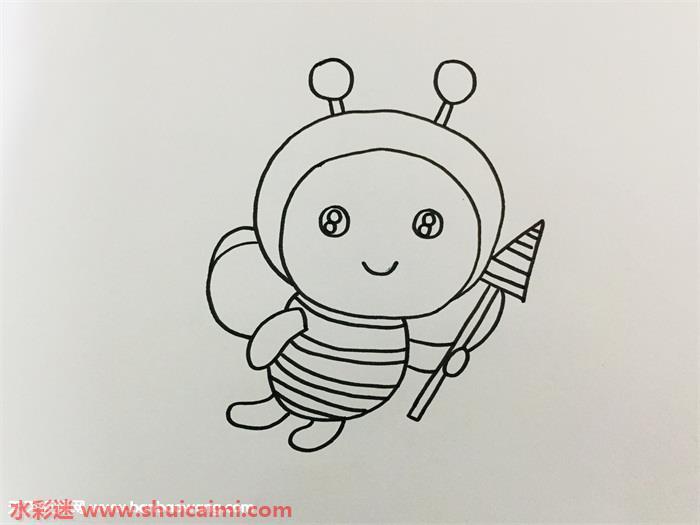 彩色卡通小蜜蜂怎么画 卡通小蜜蜂简笔画画法