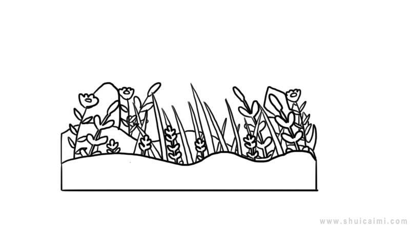 茂密花丛简笔画怎么画 茂密花丛简笔画图片大全