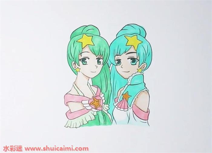 贝贝和雅雅怎么画 贝贝和雅雅简笔画简单又漂亮彩色
